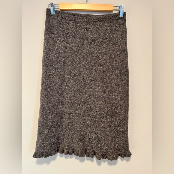 J. Jill Merino Wool Midi Pencil with Ruffled Hem Skirt sz XS - Picture 2 of 5